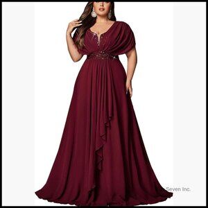 Plus Size Sequin Sweetheart Neck Maxi Dress Formal Evening Gown